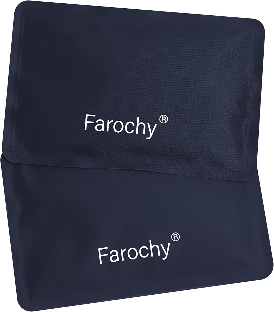 Farochy Reusable Ice Packs for Lunch Boxes - 2PCS Soft Ice Packs Freezer Packs for Cooler Gel Ice Packs, Keep Food Cold or Hot