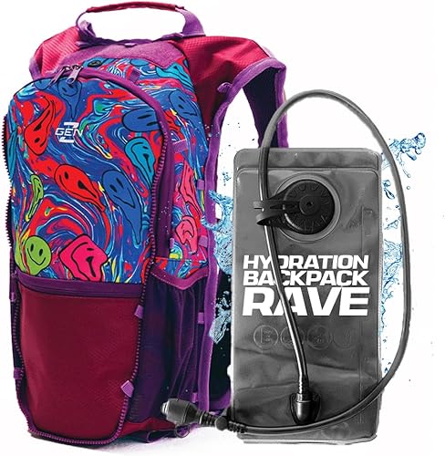 RaveRunner Mochila de hidratación antirrobo  Paquete de hidratación Rave, bolsa de agua para festivales, Hydropack Rave, paquete de hidratación EDC