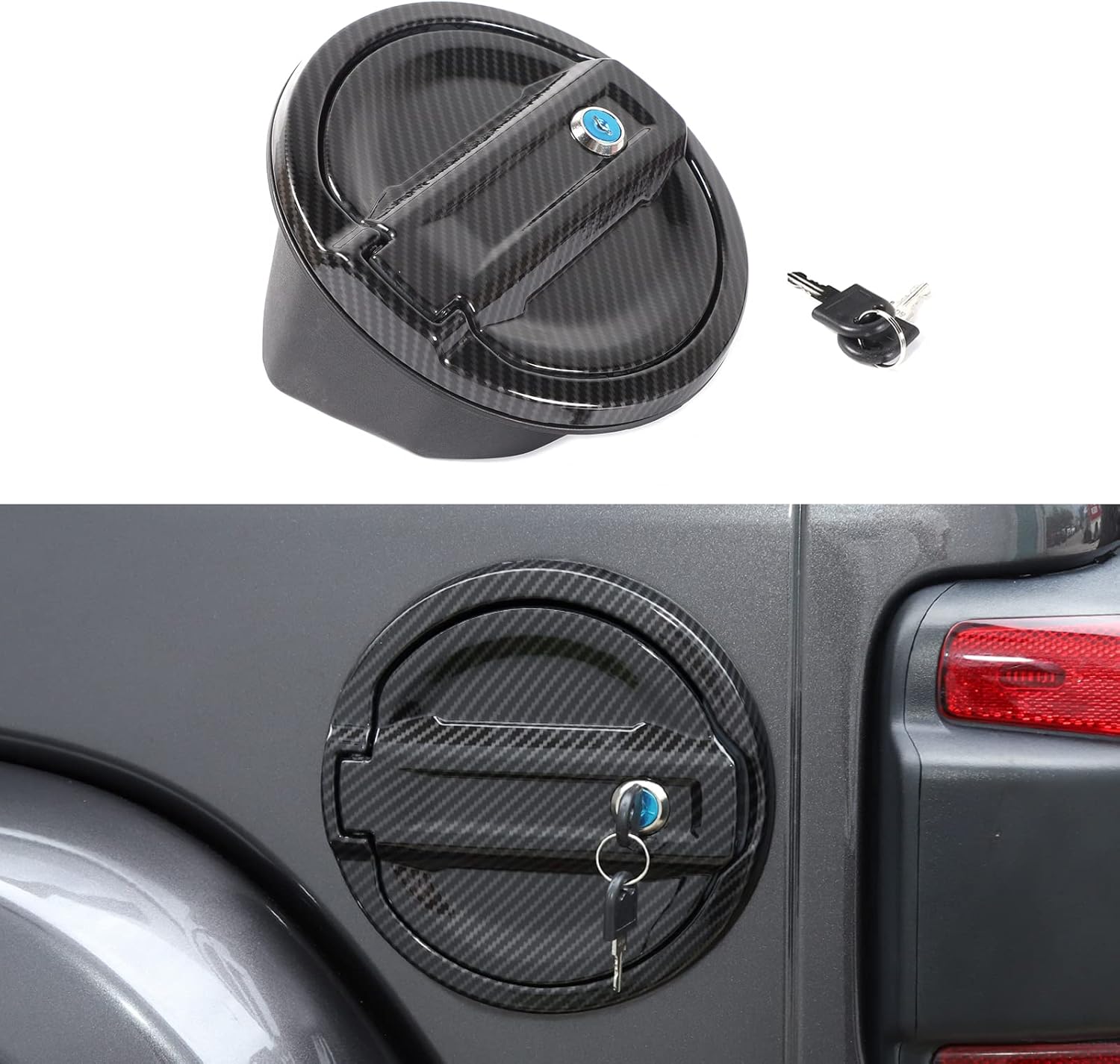 Locking Fuel Filler Door Gas Tank Cap Cover Fit for 2018-2026 Jeep Wrangler JL & Unlimited Sport Rubicon Sahara 2/4 Door, Aluminum Fuel Door Exterior Accessories(Purple)