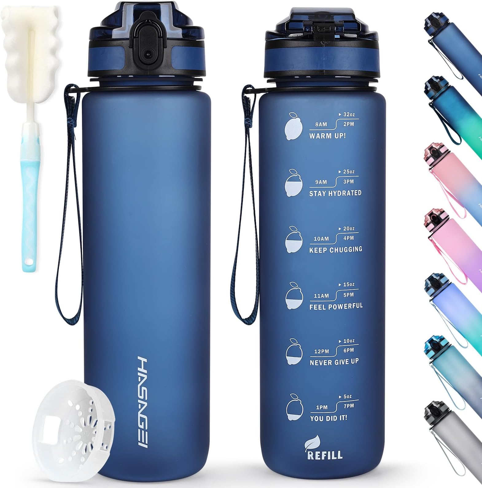 HASAGEI Trinkflasche 1L BPA-frei - Sportflasche Mit Kapazitätsskala