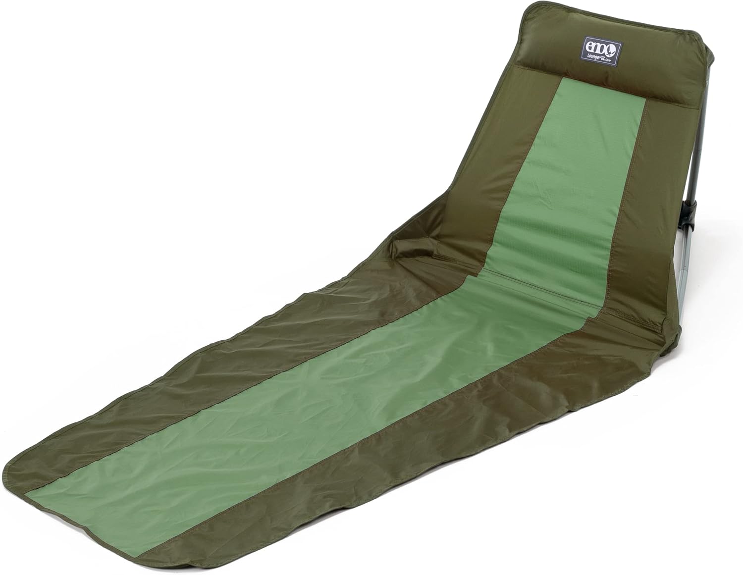 Olive and Lime Portable Camping Lounger with Cushions