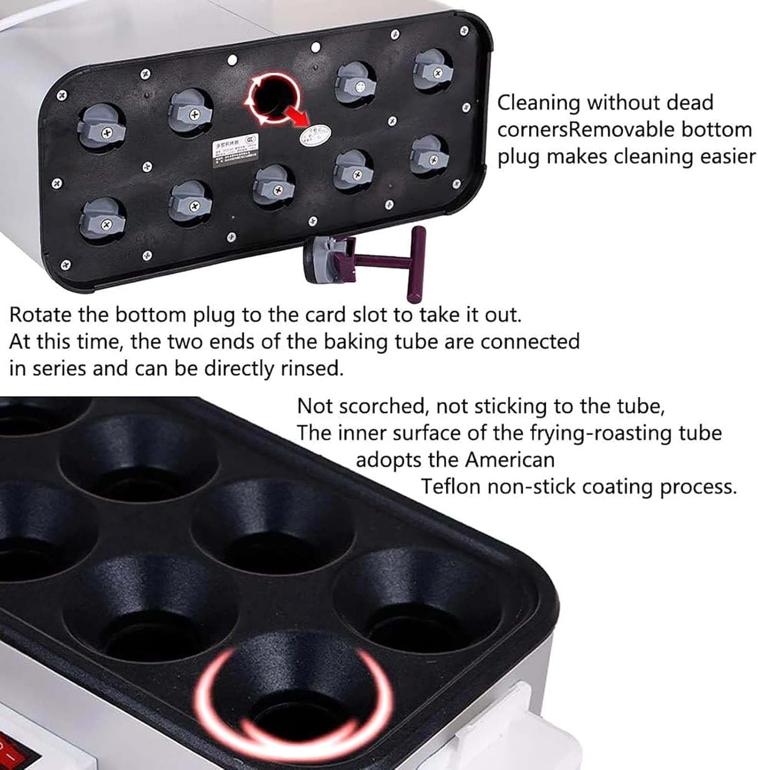 Egg Roll Machine Breakfast Sausage Boiler - 10 Hole Electric Maker, Independent Switch, Auto-Rising Egg Rolls - Ideal for Home, Convenience Stores, Restaurants