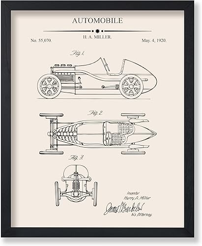 Poster Master Plano de coche vintage - Impresión de patente de automóvil - Arte de vehículos de carreras - entusiasta del automóvil - Transporte -