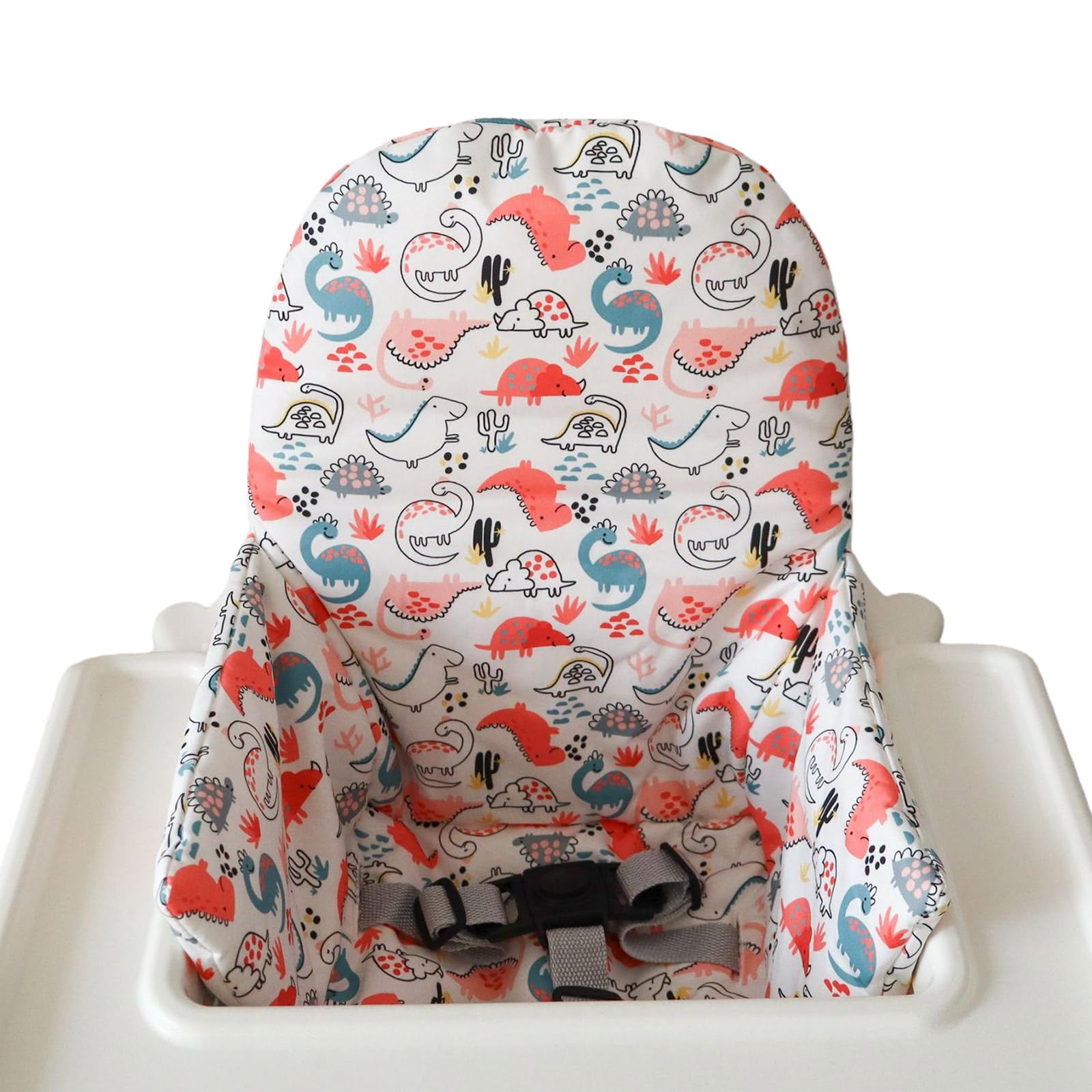 Funda para silla lavable a máquina, fácil de limpiar, cojín para silla de alimentación infantil, estampado de dibujos animados, transpirable