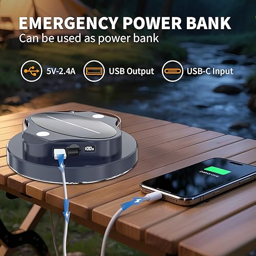 Miniatura 6 de Linterna LED portátil de 5000 lúmenes, luz recargable de 30 W con imán, IPX4 impermeable, luces de tienda de campaña, falla de energía, kits de