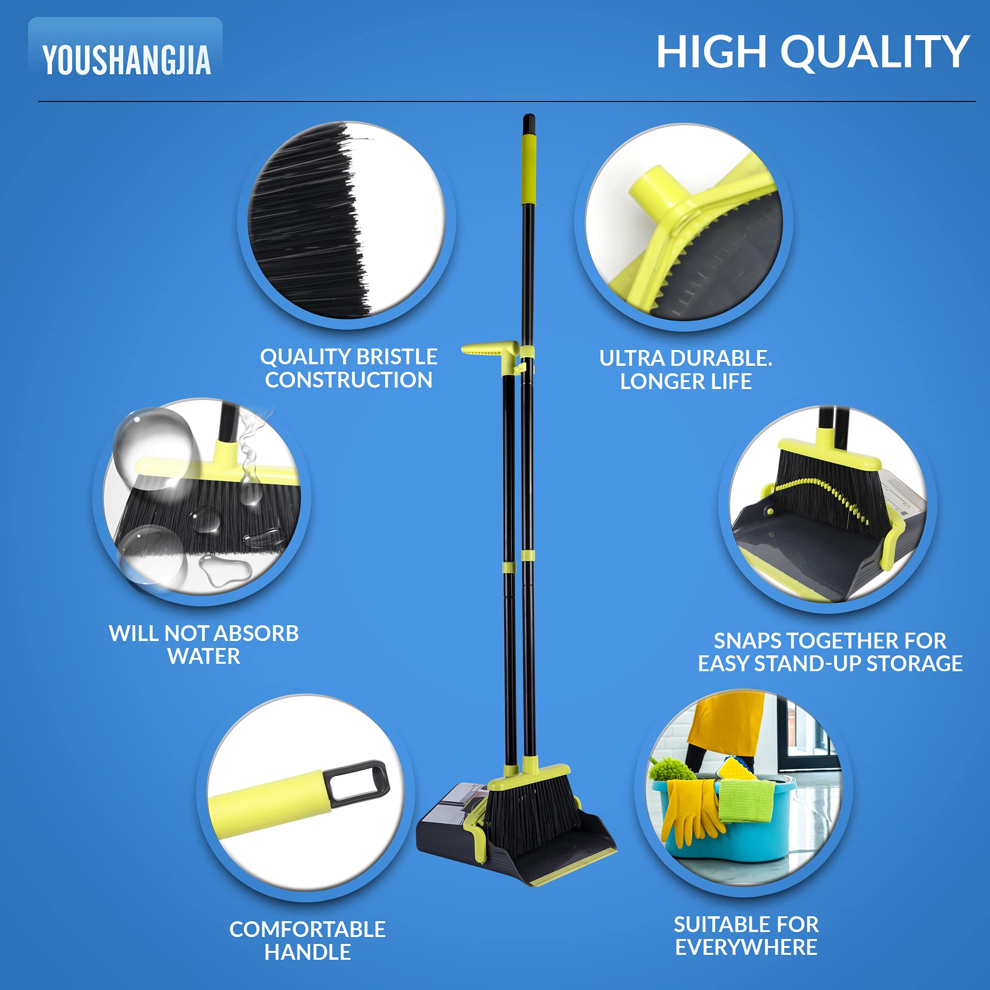 Buy Dustpan Combo Set Broom and Dustpan Set for Home Heavy Duty Kitchen