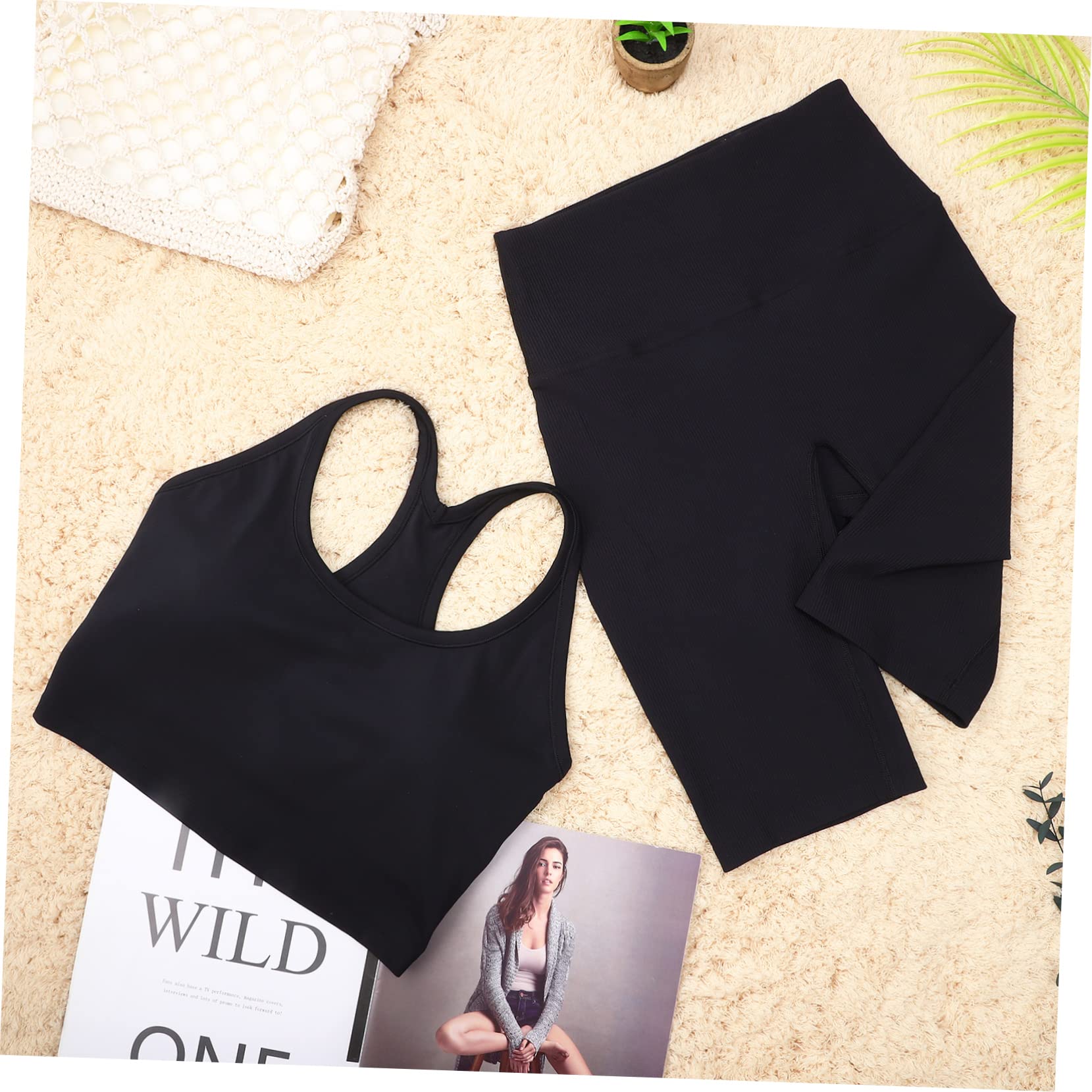 Conjunto Deportivo Mujer sin Costuras Top Cintura Alta Shorts Gimnasio Yoga Fitness Cómodo Clásico