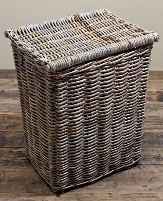 Laundry Basket Retangle Grey Rattan H59cm Amazon.co.uk Home & Kitchen