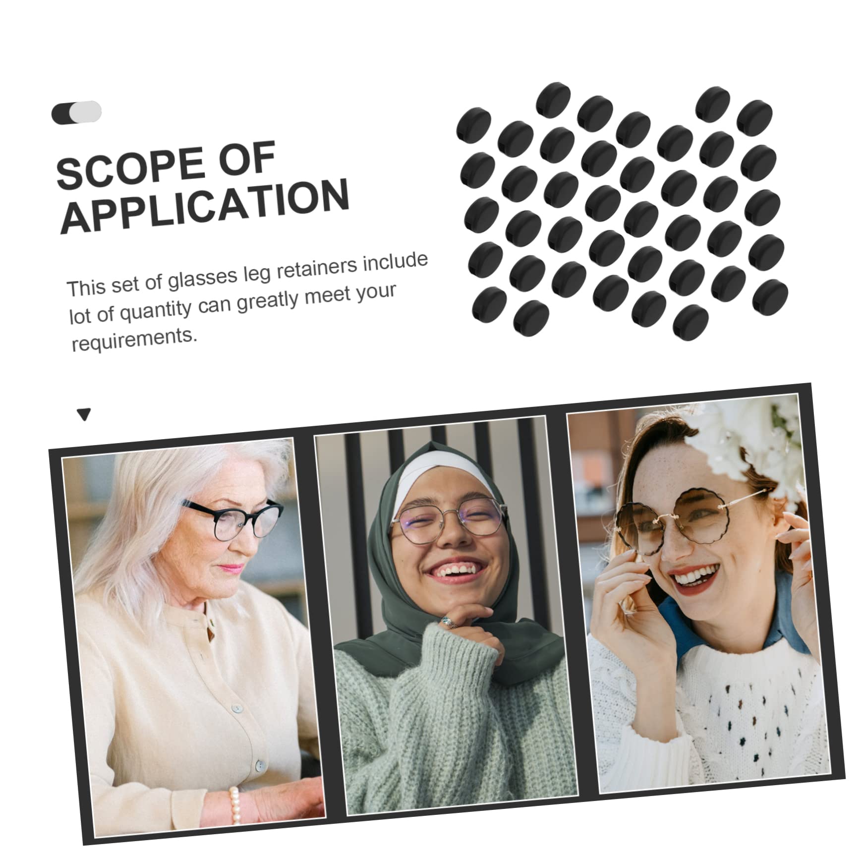 NULYLU 40 Pcs Glasses Anti-Slip Cover Eyeglasses Strap Eyeglasses Retainers Comfortable Earbuds Anti Ear Hooks for Glasses Circle Sunglasses Ear Grip Aunglasses Glasses Sleeves