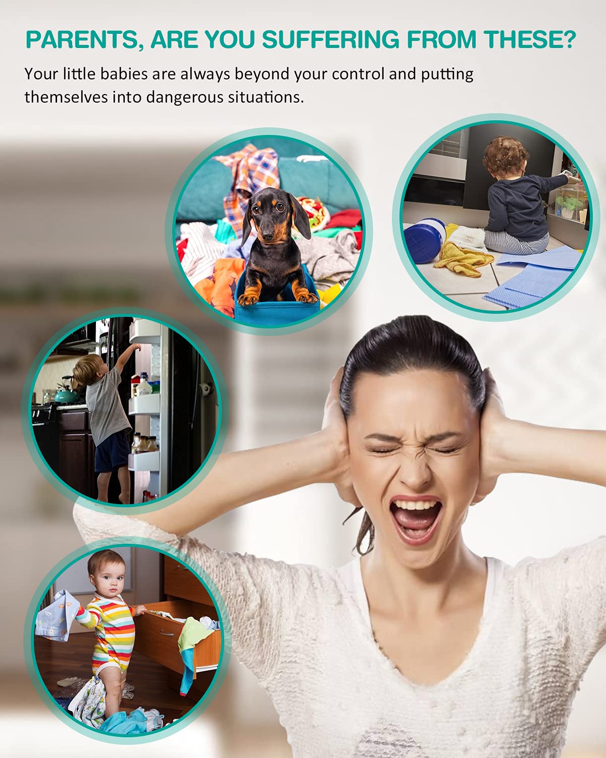 DOYQIO - Serrature di sicurezza per bambini, confezione da 10, senza viti e magneti, per frigoriferi, frigoriferi, a prova di bambino, per armadi da cucina e cassetti