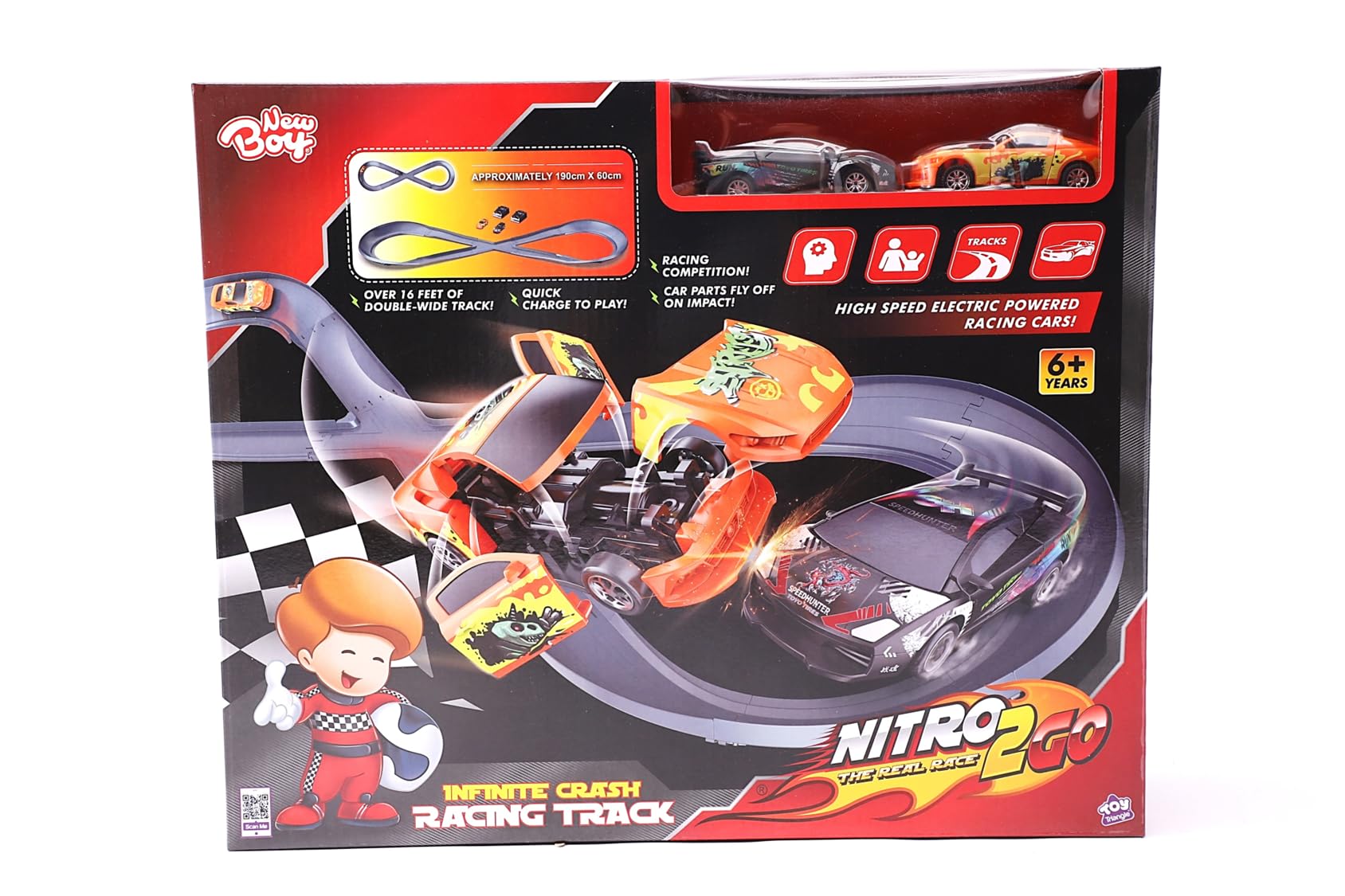 Sponsored Ad – Racing Set Crash, 2 Fast Cars, 16ft Double-Wide Track, Quick Charge Base, Farad Capacitors, Flying Crash Effects, Real Speed Racing for Boys & Girls Age 3+ Years
