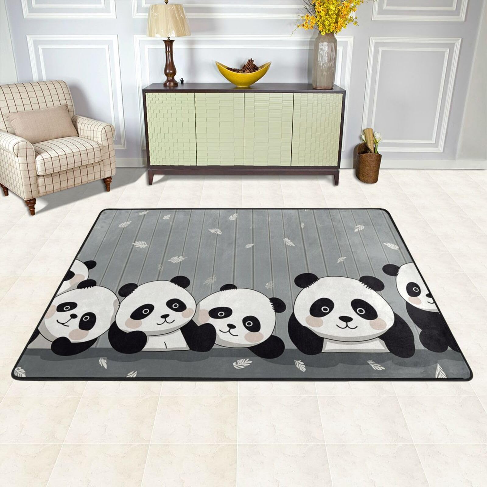 Tapis de sol salon et chambre 182x121 cm lavable et antidérapant