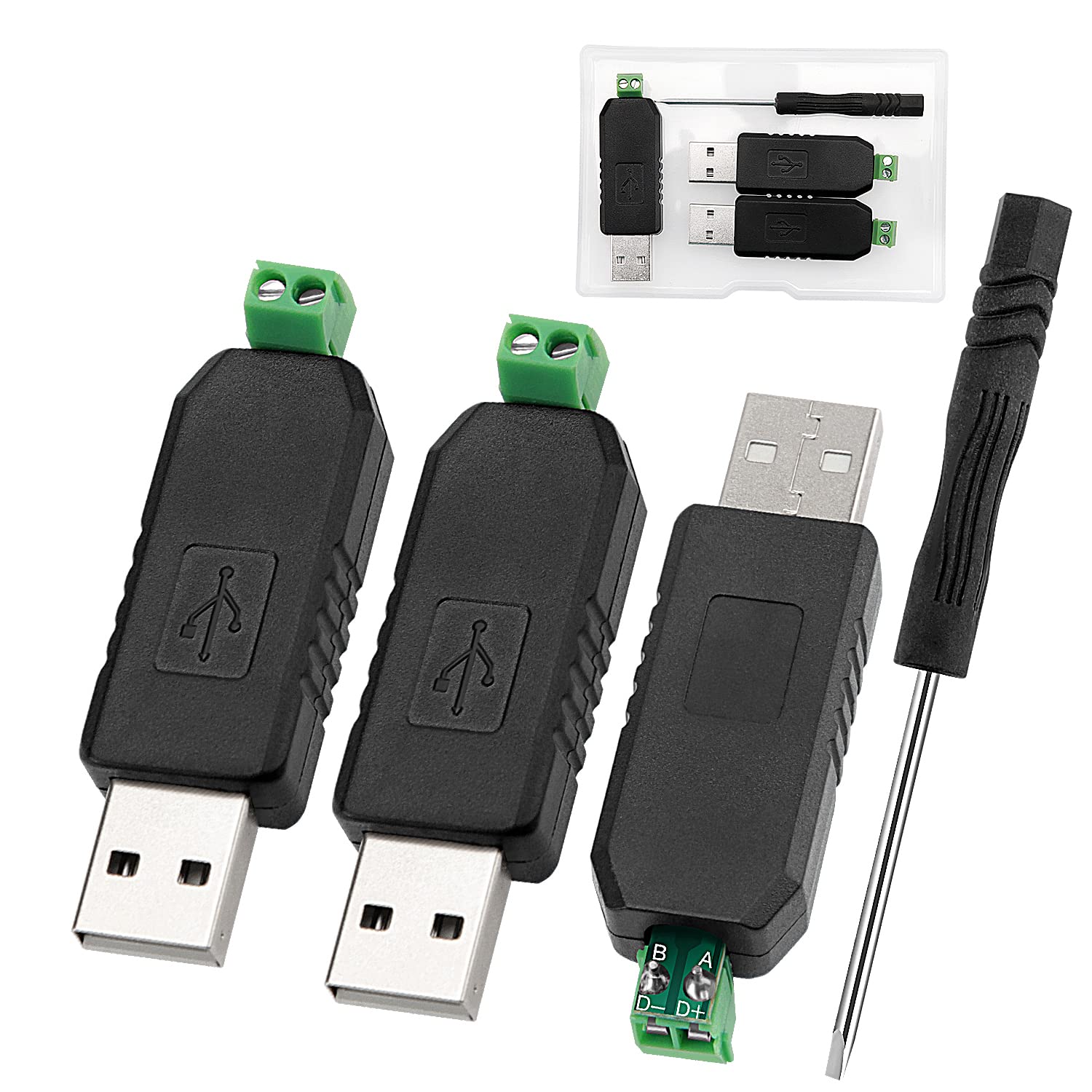 VooGenzek 3 PCS USB to RS485 Converter Adapter, Support Win7 XP Vista Linux Mac OS