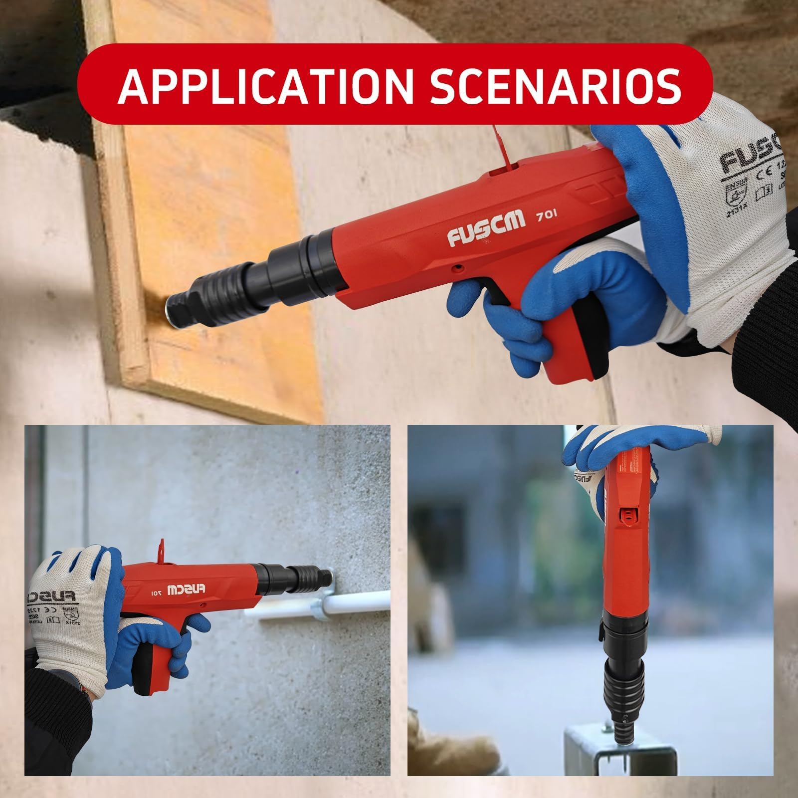 Herramienta de fijación accionada por polvo, calibre .27 semiautomática FV-701 | Herramienta accionada por polvo de baja velocidad, .27 cal con indicador de alimentación integrado y silenciador