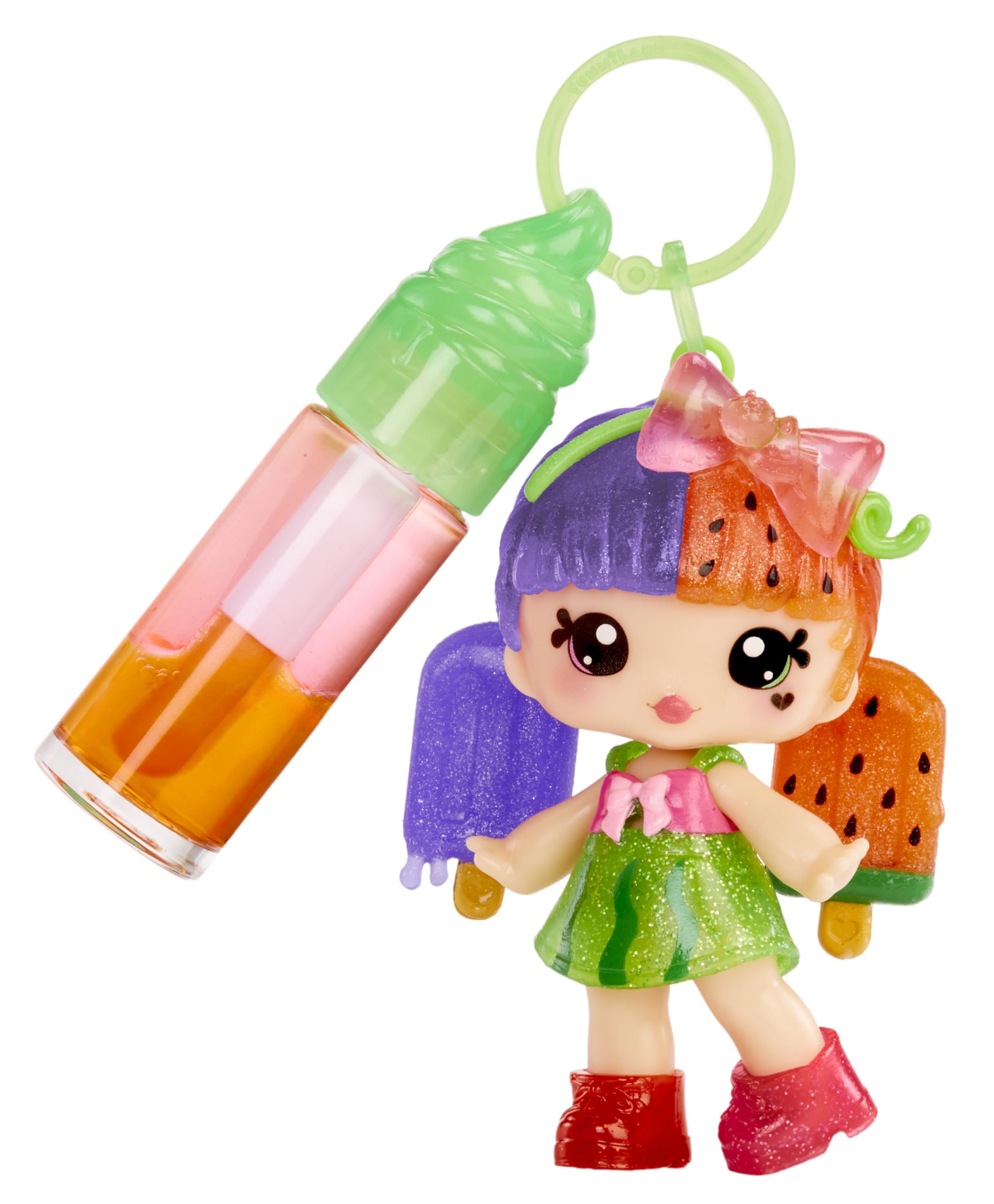 Yummiland Lip Gloss Doll: Mystery Color Change, Poppy Melonberry, Includes 1 Doll, DIY Lip Gloss + Removable Keychain - Image 3
