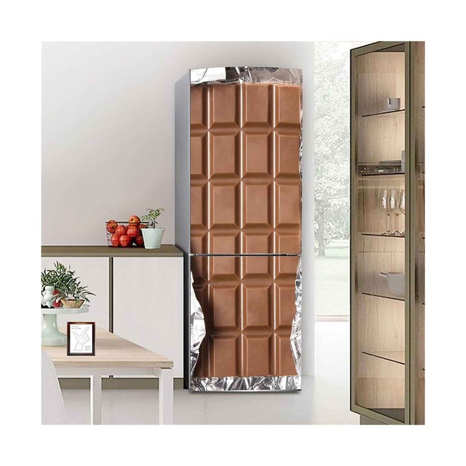 GDHKDDFL Minimalist, luxury-inspired fridge decals, Fridge Sticker Full Covering Door Covers Skins Wall Stickers for Kitchen Decal(S: 60x150 cm)