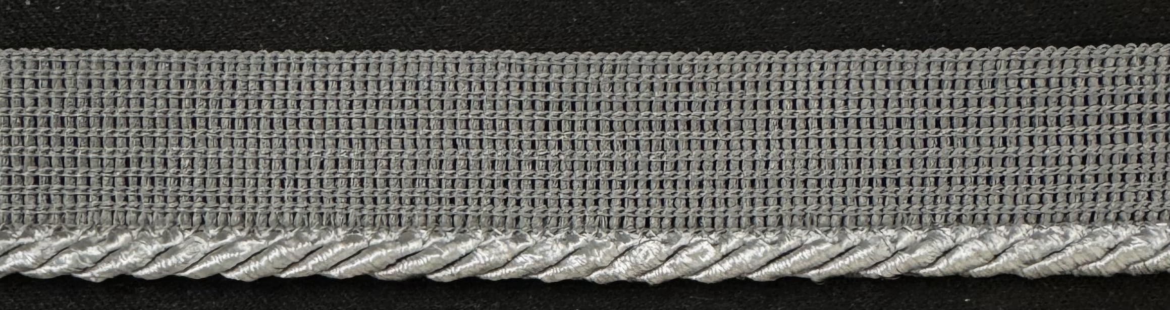 Small Twisted Cord w/Lip Piping Trimming - 8 Yards - Many Colors! (Grey)