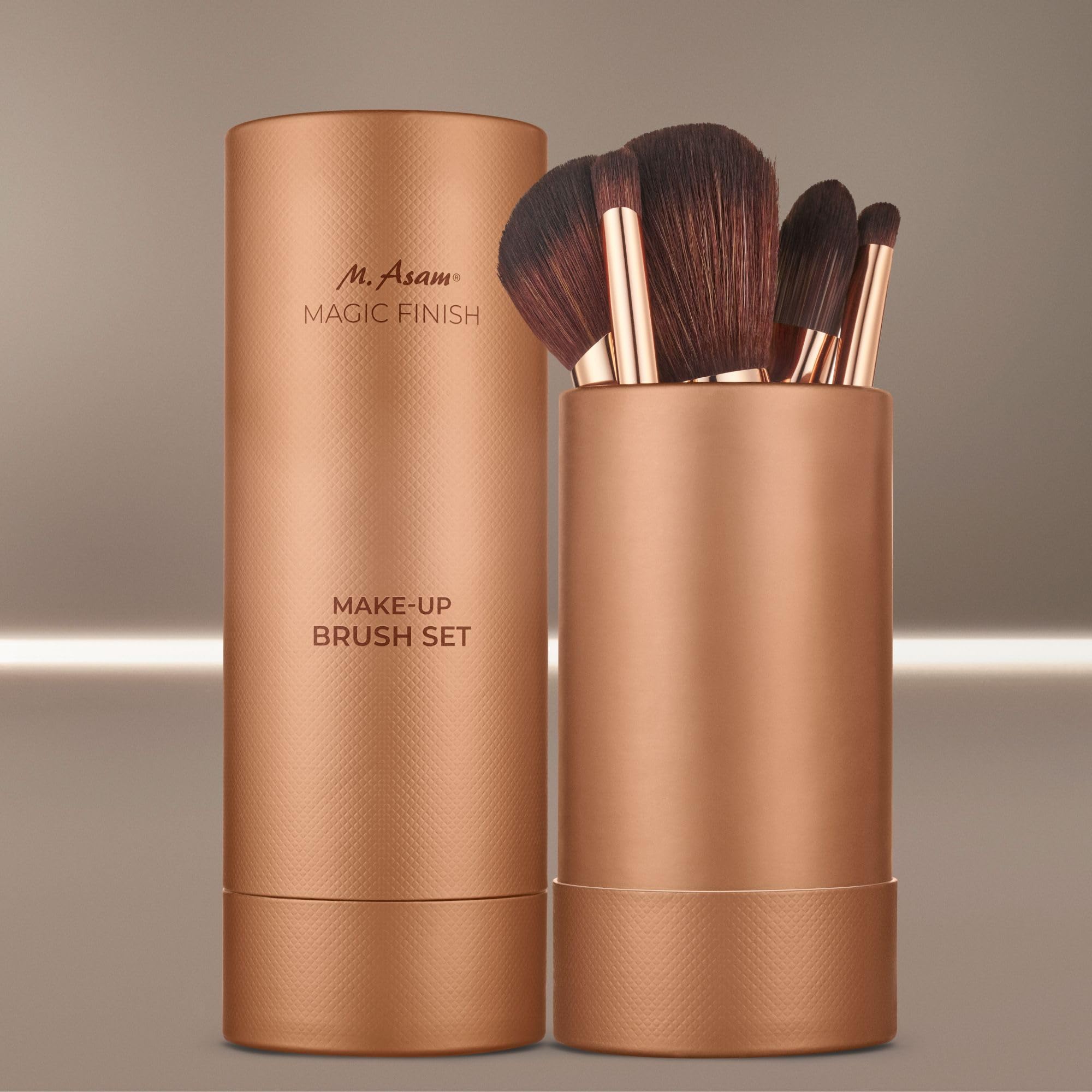 M. Asam MAGIC FINISH Pinsel Set (5-teilig) – Make up Brushes Set, Schminkpinsel Set mit Foundation-, Blush-, Puderp- & Lidschatten Pinsel, Hochwertige Synthetikfasern, Perfekt für Contouring