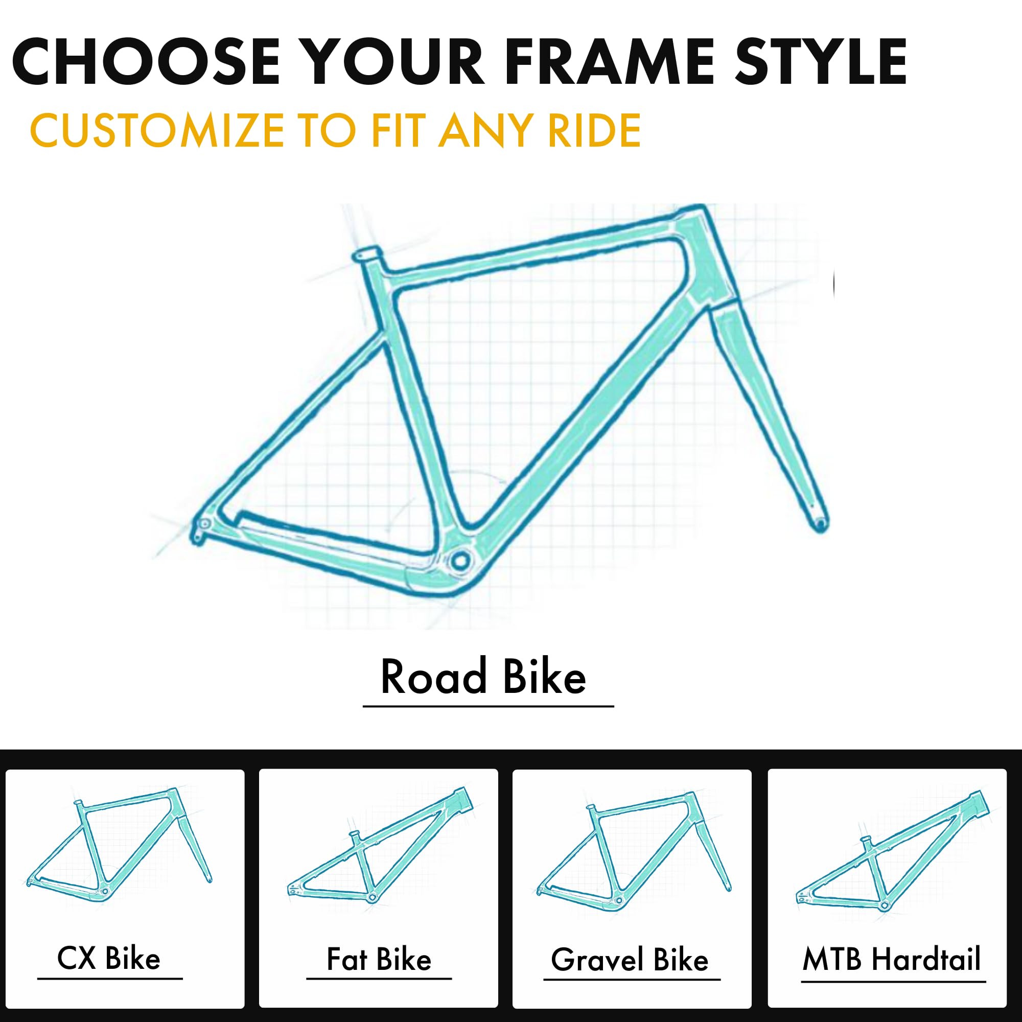 XPEL Universelles Fahrradschutz-Basis-Set für Rennräder unter 58 cm – glänzendes Fahrradrahmenschutz-Set – Top-Tier XPEL Invisiframe Folie, einfache Anwendung, lang anhaltende Klarheit