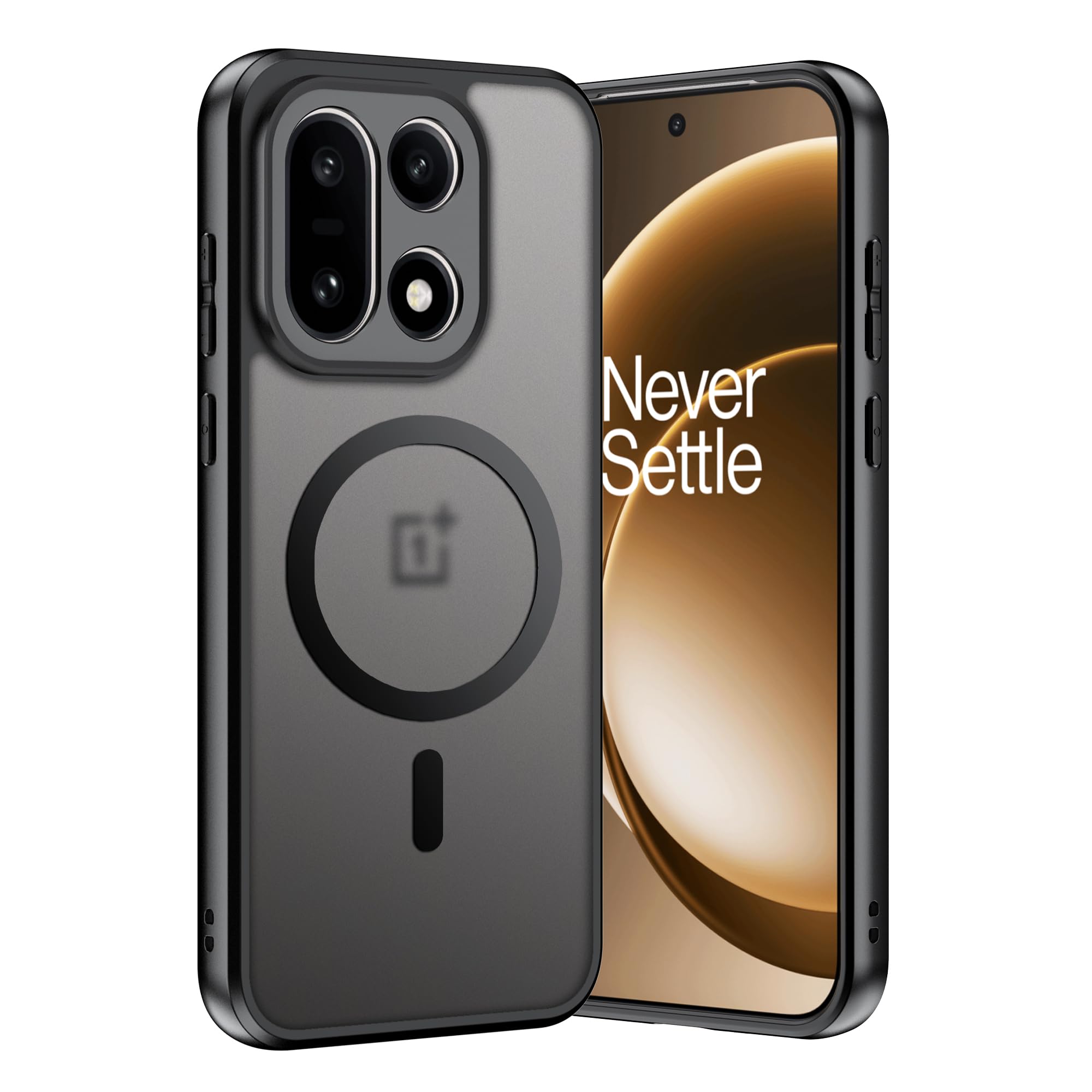 CAUHENYEE für OnePlus 15 Hülle,Eingebauter Magnetring, Rutschfesten Halt,Stoßfest und Kratzfest, Magnetische Handyhülle für OnePlus 15 Case,Schwarz
