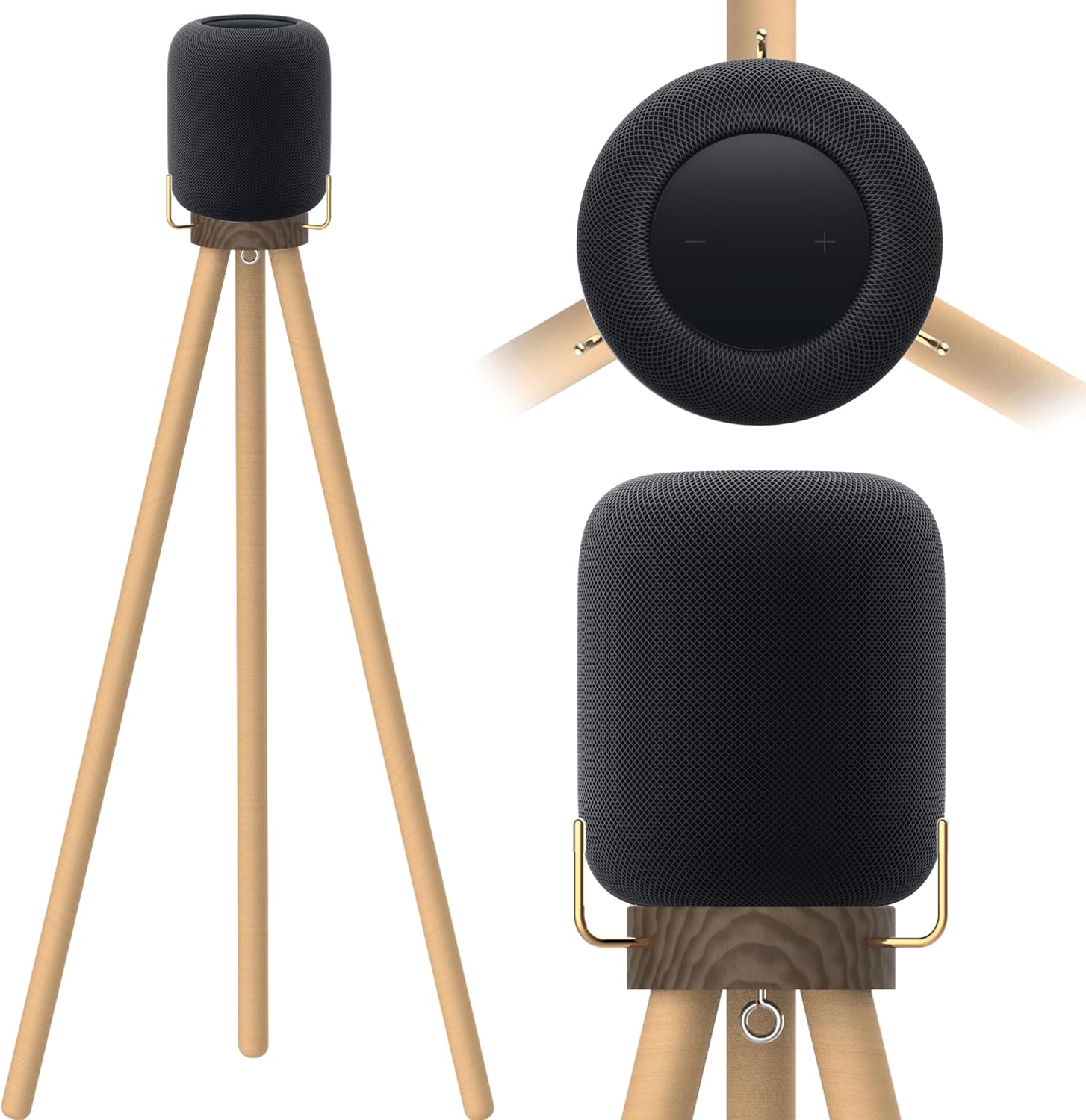 Speaker Stand for HomePod 2(2023) Black Walnut Stand for HomePod 2 (Walnut+Beech(29.5inch high)