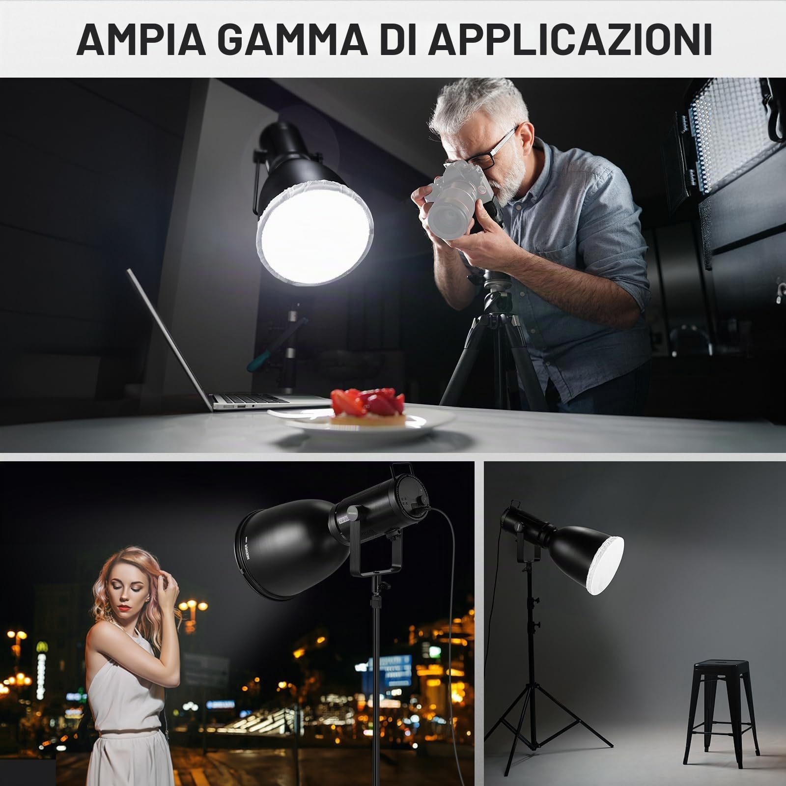 NEEWER 29,5cm Riflettore Profondità Campo, Griglie Nido d'Ape 15°/30° | Attacco Bowens, Paralume Diffusore a 45° con Tessuto Morbido, Compatibile con Stroboscopi da Studio NEEWER e Godox, FR30