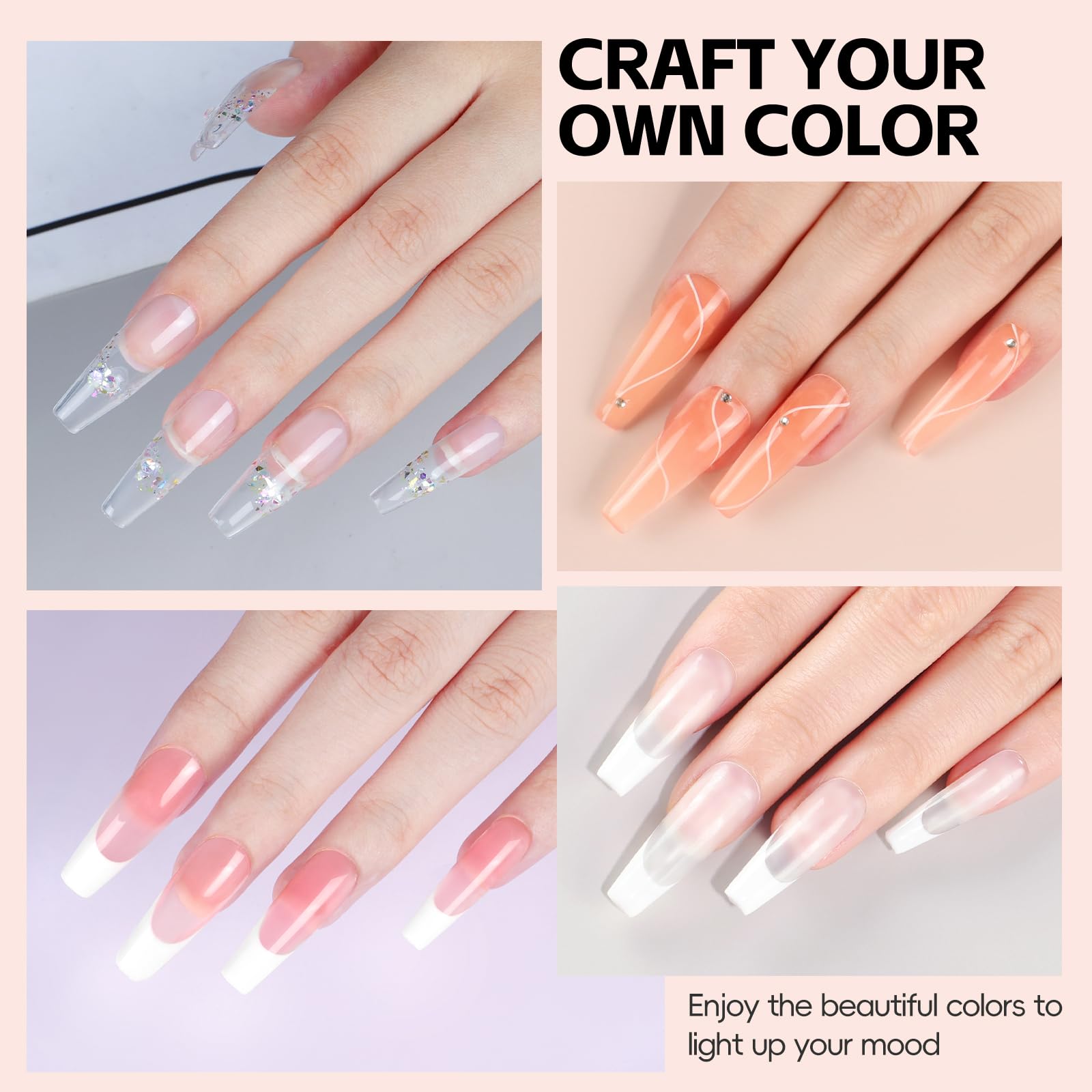 COSCELIA Kit Uñas Semipermanentes 20 Colores Uñas Gel Kit con Lámpara de Uñas, 3 Colores Poly Extensión Gel Uñas, Base Top Mate Coat con 2pcs Glitter Coat Set Kit Manicura Semipermanente