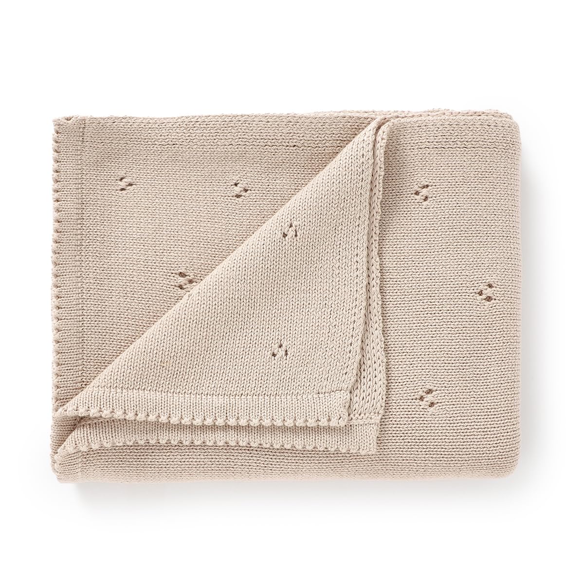 DovFanny Cotton Cellular Baby Blanket Knitted Soft Blanket for Newbron Baby Boy and Girls 100 x 80cm