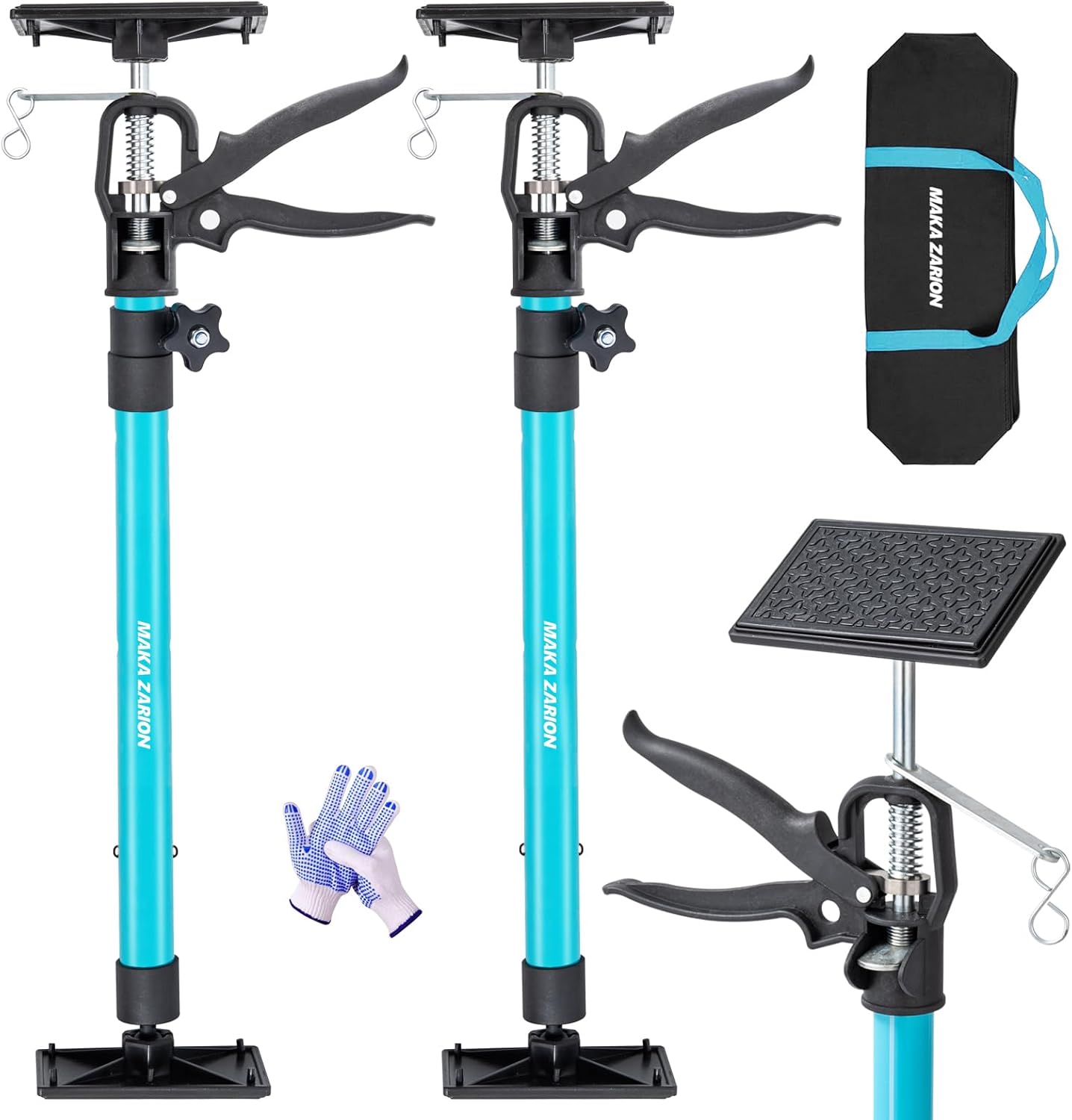 Steel Cabinet Jacks for Installing Cabinets, 3rd Hand Support System Load 154LB, Adjustable Support Pole Jack 21.2-45.2 in, Perfect for Cabinet Lift Installation Tools, Quick Support Rod, 2-Pack