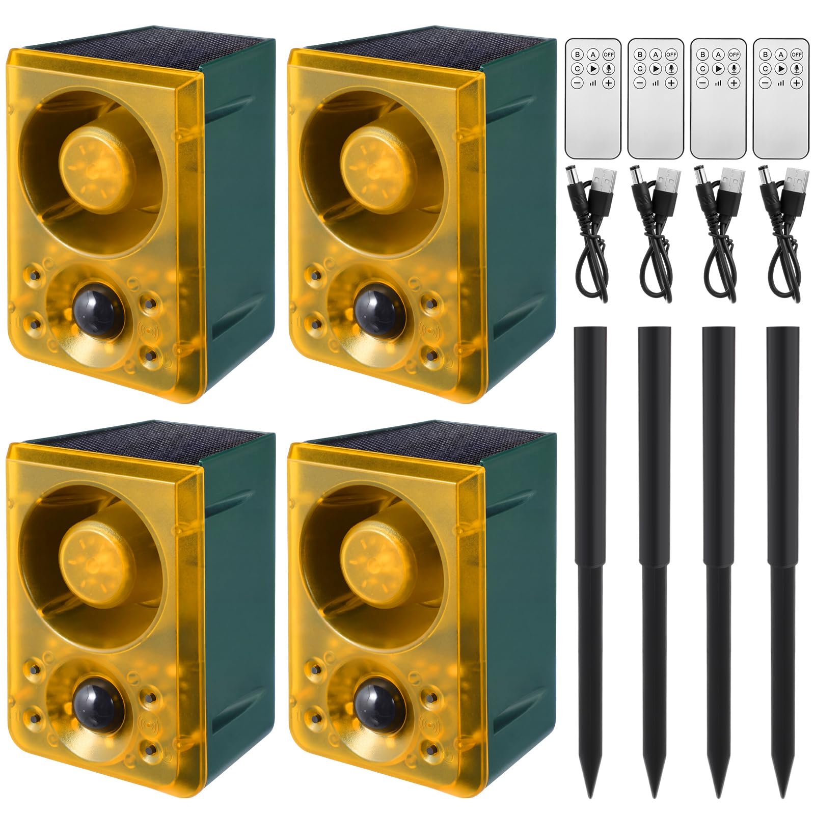 Qualirey 8 Pcs Solar Outdoor Motion Sensor Alarm