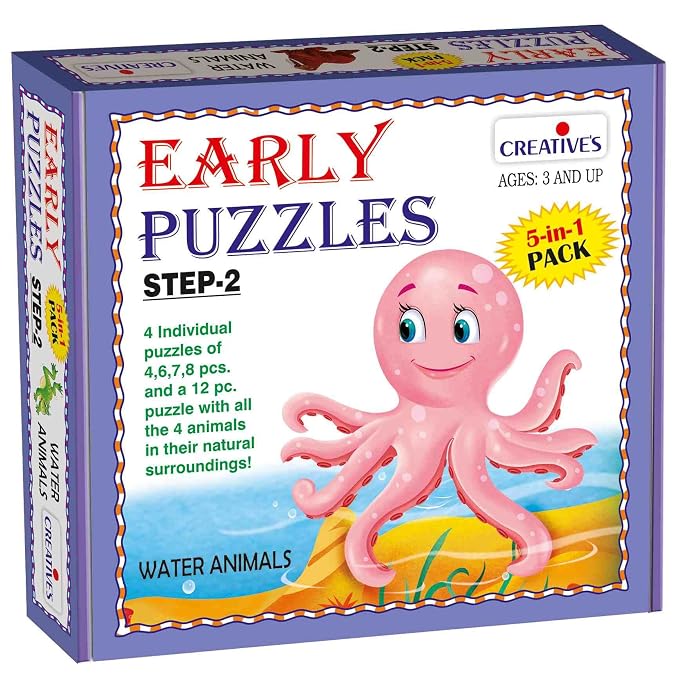Creative Educational Aids P. Kids - Early Puzzles Step 2 Water Animals