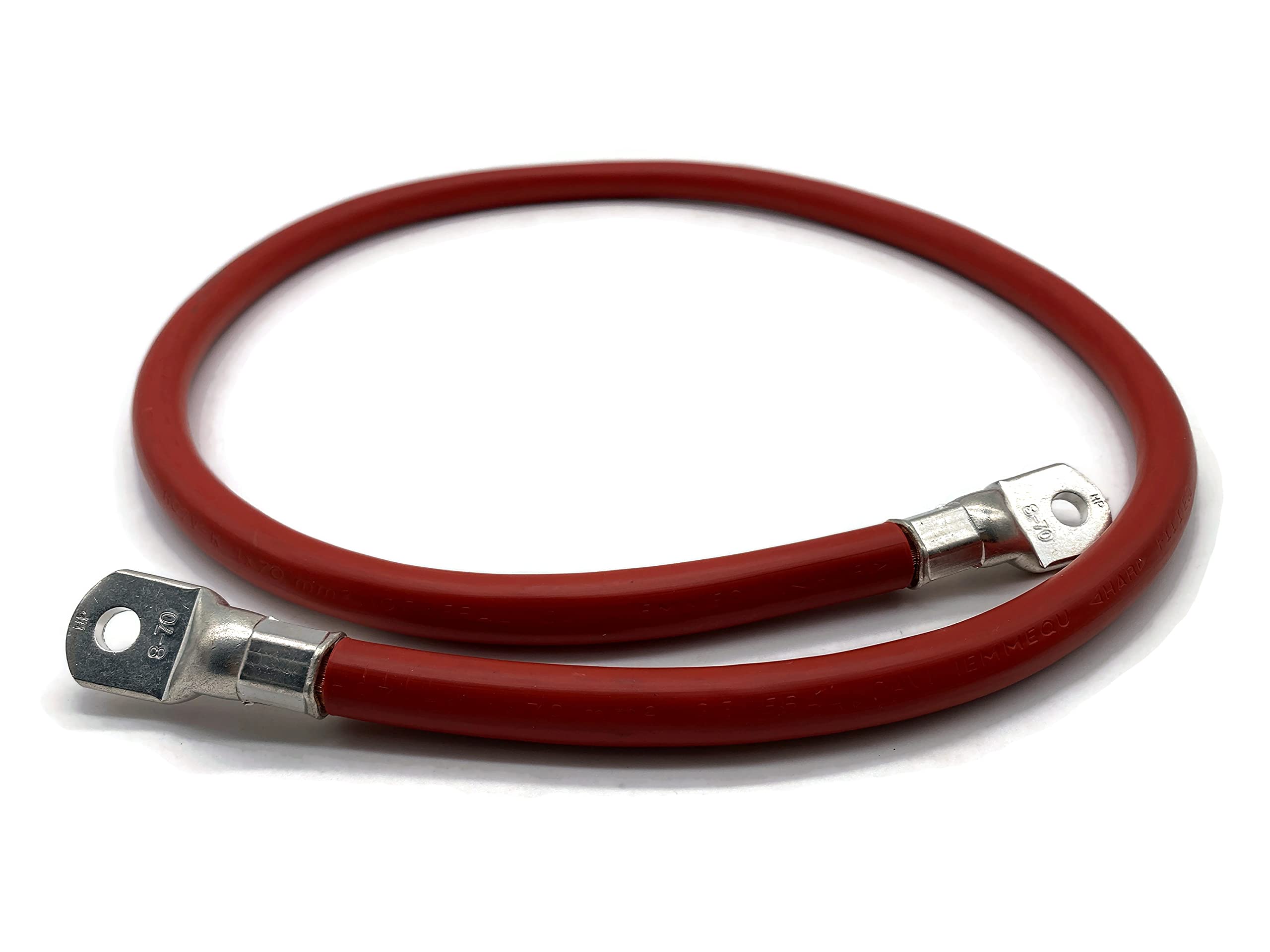 Exoda câble de batterie 70 mm² 100 cm M8 rouge 5645 Watt 470A 12V flexible cuivre de qualité jusquà 70 degrés pour alimentation fiable voiture bateau moto et plus