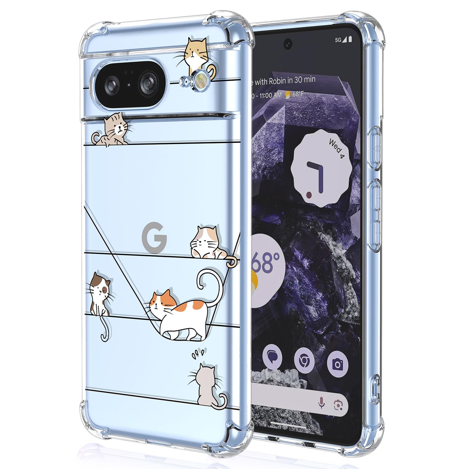 XINYEXIN Cover Per Google Pixel 8 Pro, Custodia Con Protezione Fotocamera Scorrevole E Anello Magnetico 360° - Viola