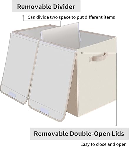 Miniatura 5 de GRANNY SAYS Baúl de juguetes con tapas, organizador plegable de almacenamiento de juguetes con asas, almacenamiento de animales de peluche para