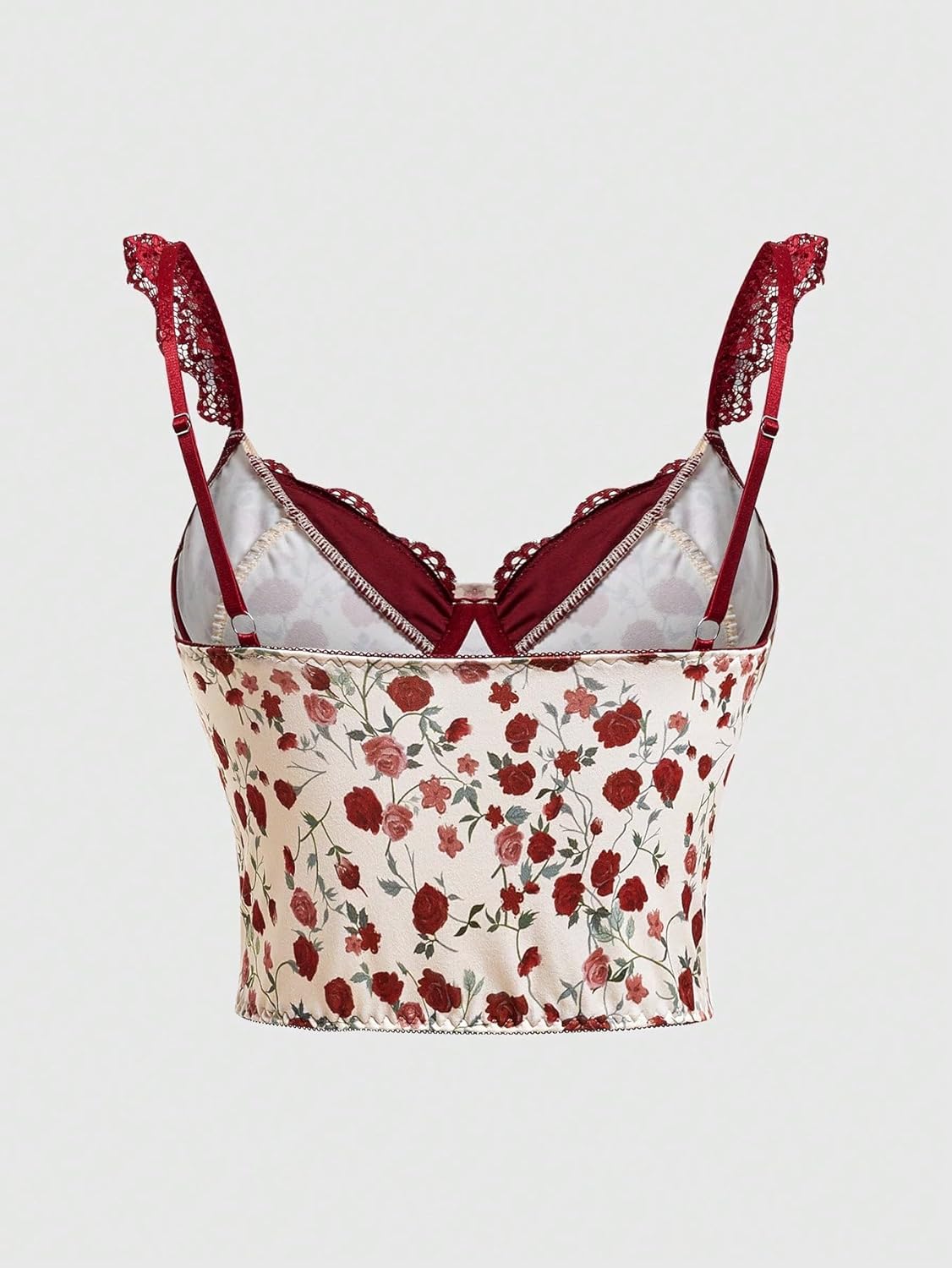 SweatyRocks Women's Lace Trim Crop Camisole Tops Spaghetti Strap Bustiers Y2k Going Out Top - Image 2