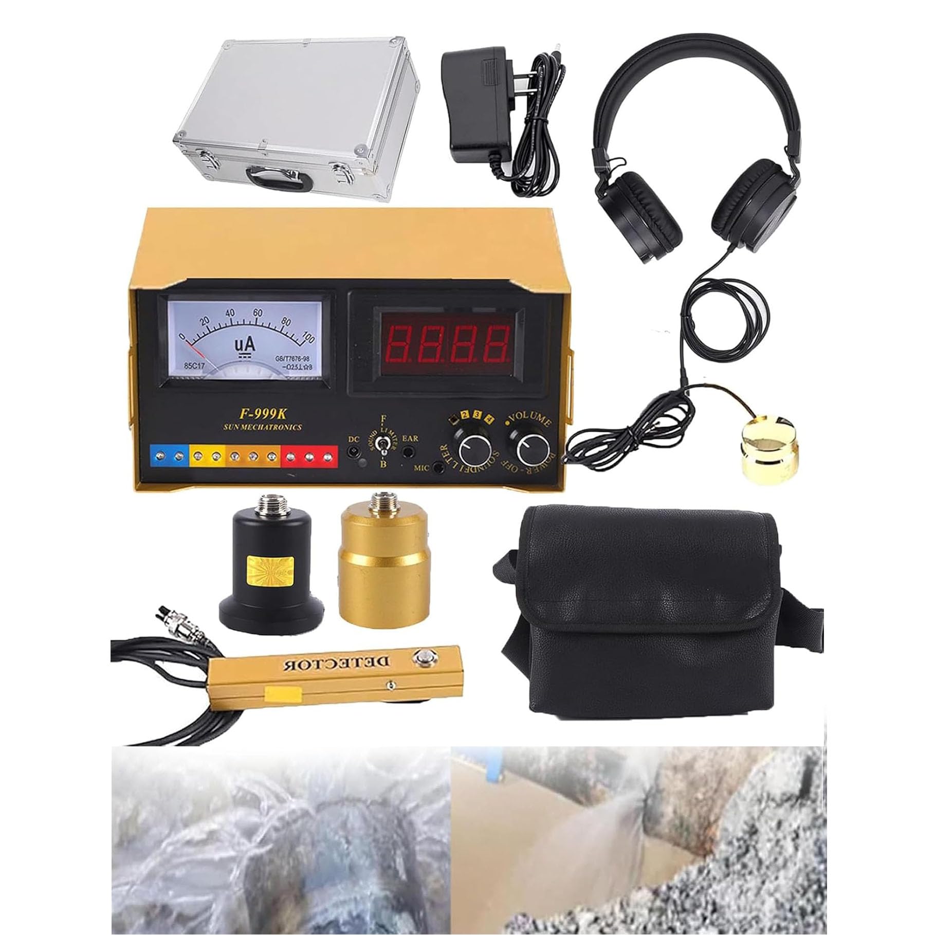 Detector de Fugas de Agua subterránea, Detector de Fugas de Agua de tuberías de Instrumentos, con frecuencia Ajustable de 4 Niveles, para Pisos, Paredes