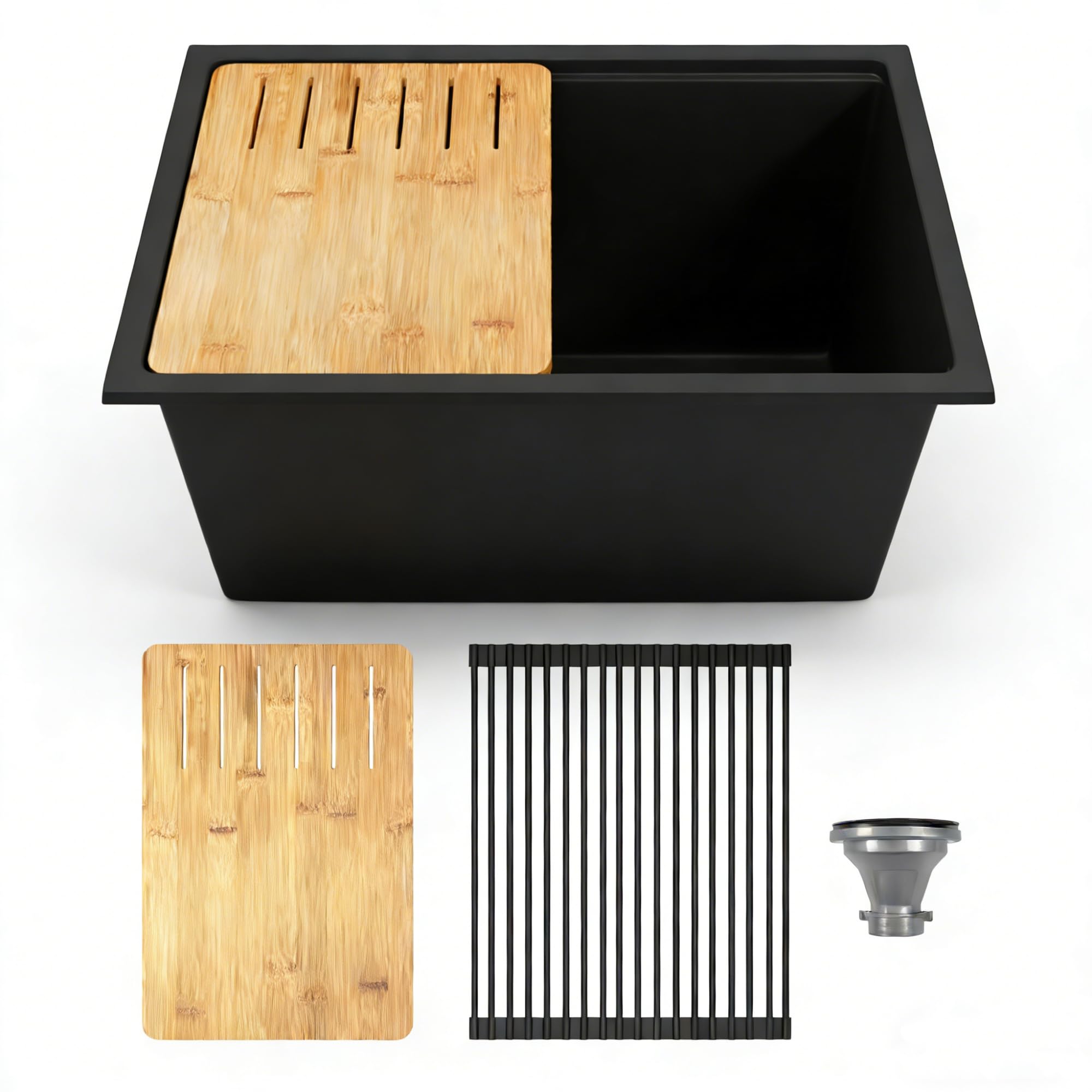 DeerValley Black Undermount Kitchen Sink 25 Inch