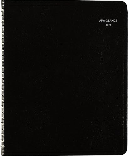 AT-A-GLANCE - Agenda semanal 2022, 7 x 8-34 pulgadas, mediano, estilo columna, DayMinder, negro (G59000)