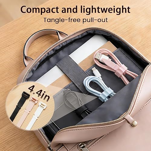 Miniatura 6 de Organizador de cables de datos, organizadores de auriculares de silicona actualizados 2026, bridas de cables de silicona, organizadores de gestión