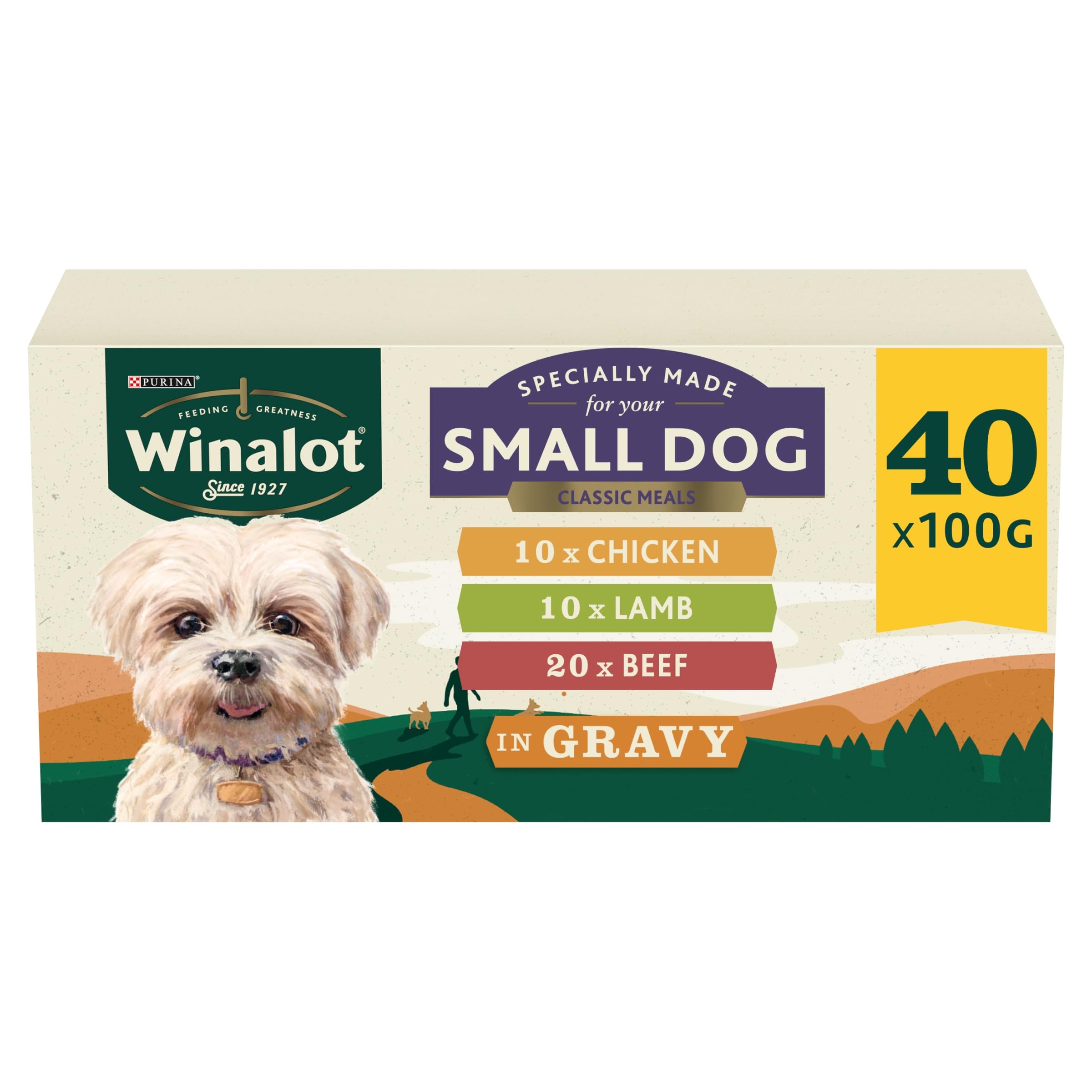 Meaty Chunks Small Dog Mixed in Gravy Wet Dog Food Pouches 40x100g