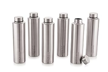 Tosaa Super? Single Wall Stainless Steel Bottle, Set of 6, 900 ml Each, Silver | 100% Leak Proof | Office Bottle | Gym Bottle | Home | Kitchen | Hiking | Treking Bottle | Travel Bottle| Fridge Bottle