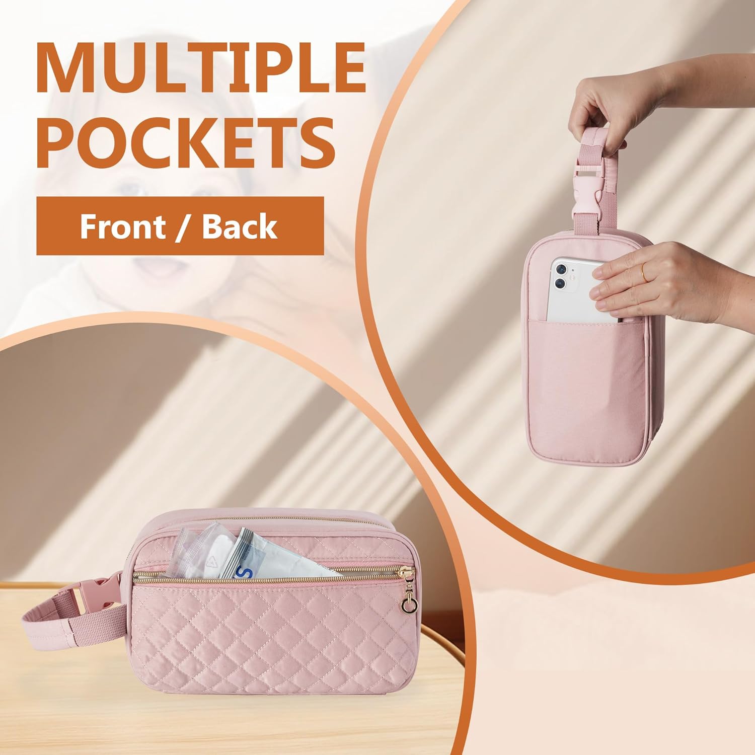 Damero Breastmilk Cooler Bag with 4 Ice Packs -Breastmilk Cooler Travel Bag Organizer with Detachable Buckle Handle for Daycare and Breastfeeding Mom,Pink - Image 4