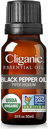 Aceite esencial de pimienta negra orgánica, 100% puro y natural para aromaterapia Con verificación sin OMG