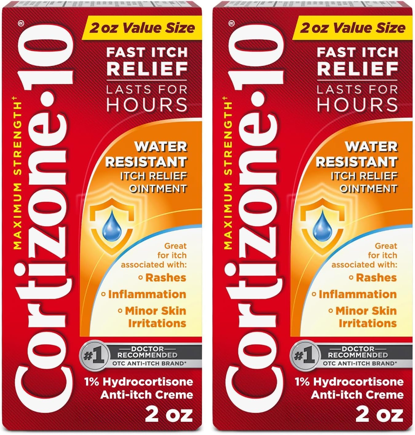 Maximum Strength Water Resistant Anti-Itch Ointment, 1% Hydrocortisone, 2 oz. (Pack of 2)