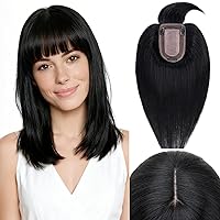 Vista 22 de Rich Choices Postizo de Cabello Humano 100% Real con Flequillo - Postizo de Cabello Remy Real para Mujeres con Adelgazamiento en la Parte Superior