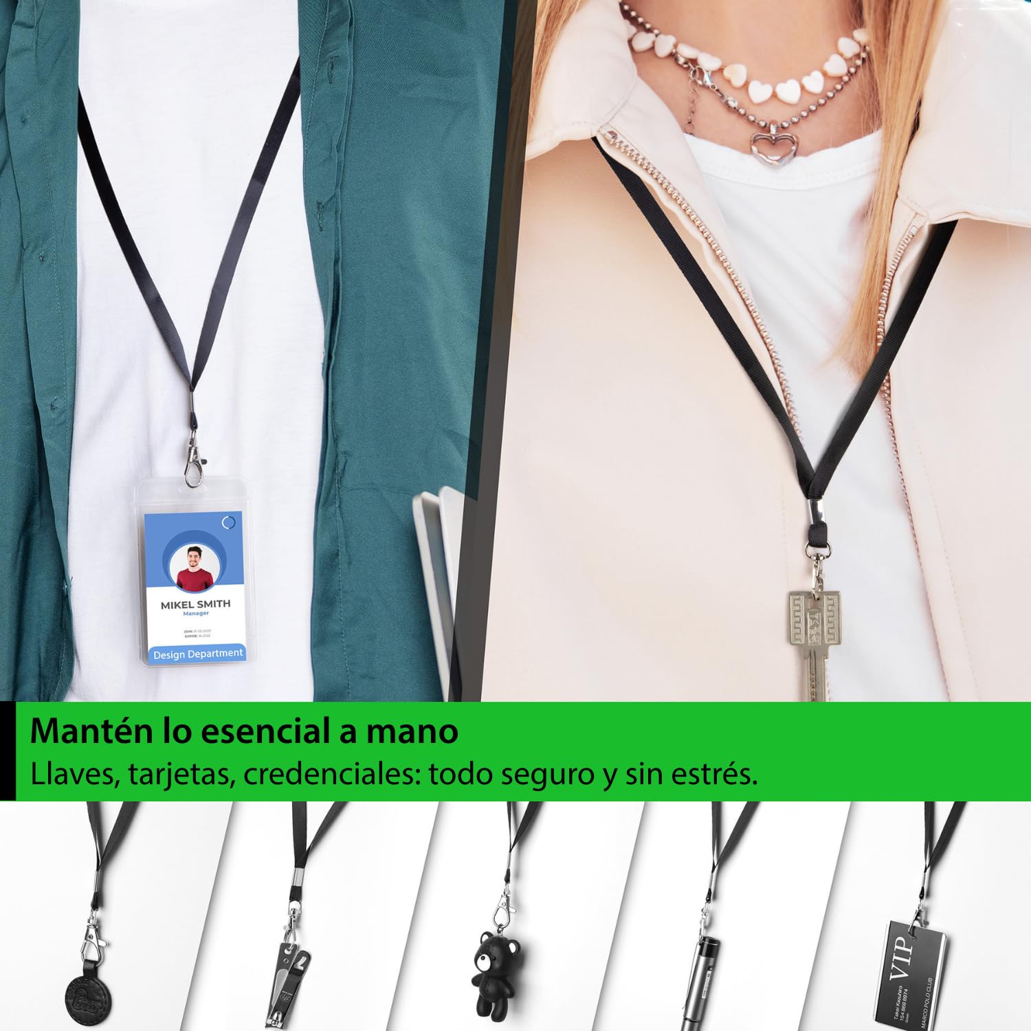 Lanyard para Tarjetas x100 Acreditaciones Colgantes Llaves Profesora Porta Cartoes Pescoço Colgador Identificadores Personales ✯GARANTÍA✯ Cordon Llaves Cuello Soporte Tarjeta de Identificacion Cuello