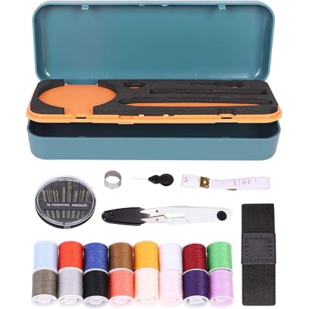 Amazon Co Jp 裁縫セット ソーイングセット 16色縫い糸あり 裁縫道具 コンパクト ポータブルミシンアクセサリー 小学生 家庭科 大人 家庭用 旅行 出張 携帯 裁縫箱 おしゃれ 北欧風 ホーム キッチン