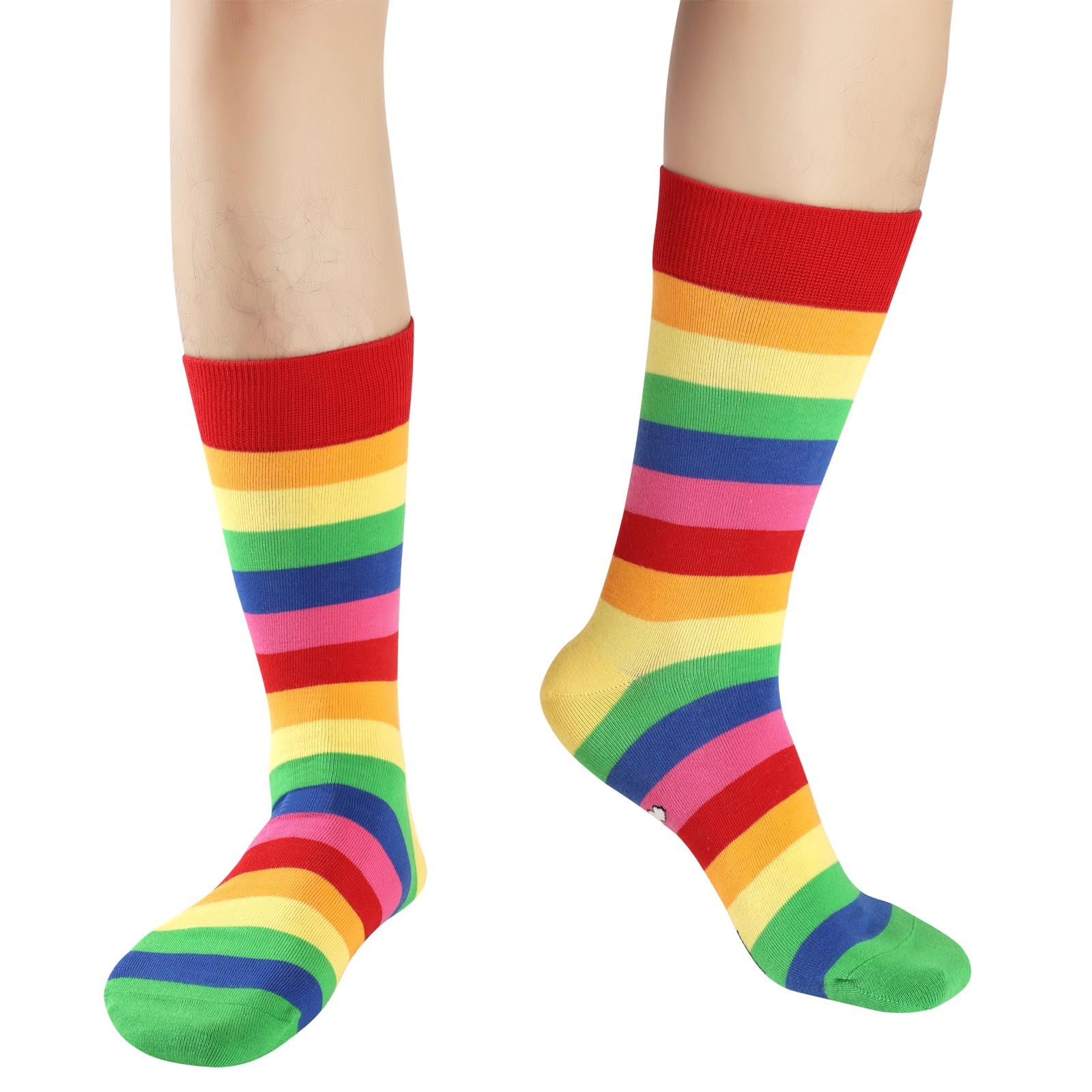 BISOUSOX Calzini Arcobaleno Calze Uomo Fantasia Calzini Colorati da Uomo a Righe Calzini Divertenti Calze Donna Cotone Calzini Pride per Gay Fifts (40-46, 1Pair-LGBTQRainbow)