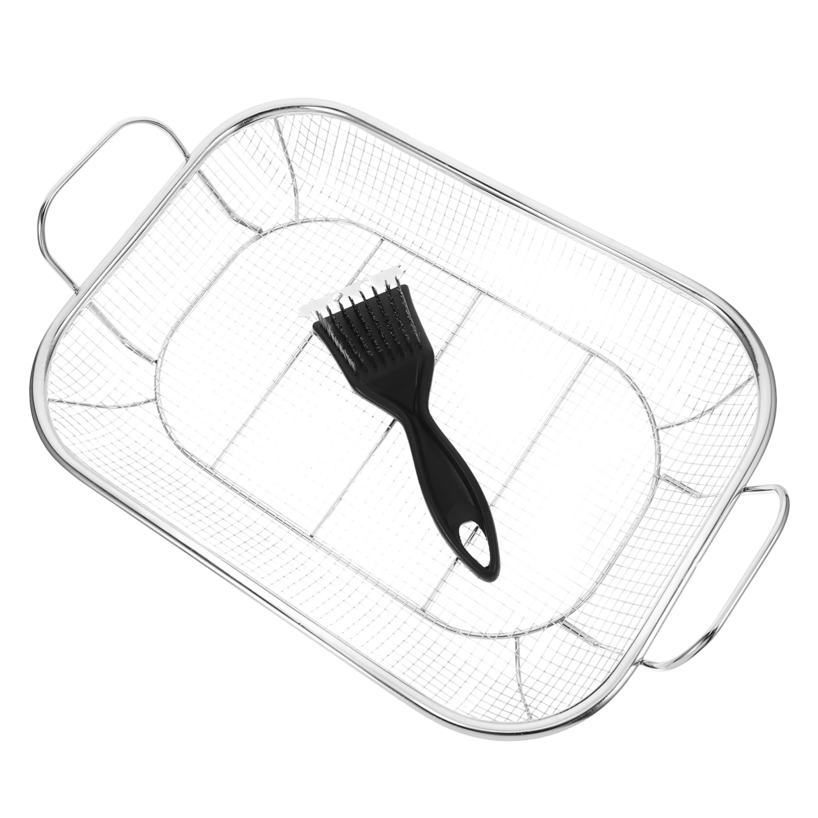 Milisten Outdoor Food Grill Basket Sturdy Stainless Steel Grill Tray Barbecue Baskets for Chicken Wings