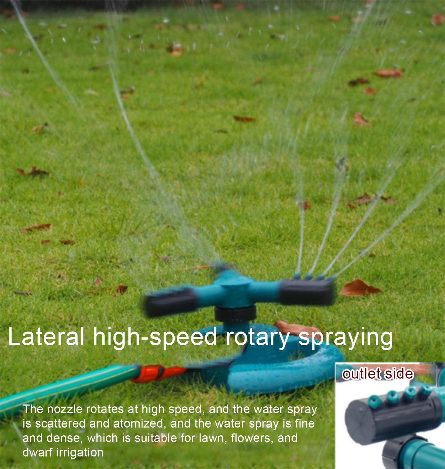 VIDECOR Irrigatori per Cantiere | Irrigatori d'Acqua per Prato | Irrigatore da Giardinaggio per Cortile | Tubo Oscillante Sistema di Irrigazione a Irrigazione Rotante a 360 Gradi 2 Pezzi